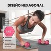 Set 2 Mancuernas Neopreno 2 Kg - Unycos - Pesas Hexagonales Antideslizantes Rosa