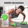 Set 2 Mancuernas Neopreno 5 Kg - Unycos - Pesas Hexagonales Antideslizantes Verde