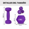 Set 2 Mancuernas Neopreno 1,5kg - Unycos - Pesas Hexagonales Antideslizantes Violeta