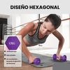 Set 2 Mancuernas Neopreno 1,5kg - Unycos - Pesas Hexagonales Antideslizantes Violeta