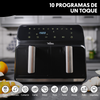 Freidora De Aire Doble Cestas, 8 L, 10 Programas De Cocción, E-book De Recetas, 60 A 200°c, 1700w, Temporizador 60 Minutos La Moustache Dual Max (negro)