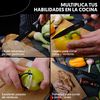 Juego De Cuchillos De Cocina, Tijeras Y Pelador De Verduras, 7 Piezas De Chef, Antiadherentes, Inoxidables Y Esmaltadas, Mango Ergonómico, Resistentes Al Desgaste La Moustache Marmól