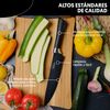 Juego De Cuchillos De Cocina, Tijeras Y Pelador De Verduras, 7 Piezas De Chef, Antiadherentes, Inoxidables Y Esmaltadas, Mango Ergonómico, Resistentes Al Desgaste La Moustache Marmól