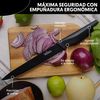 Juego De 5 Cuchillos De Cocina Afilados, Antiadherentes, Inoxidables Y Esmaltados Con Pelador, Diseño Profesional Y Ergonómico, Buena Resistencia Al Calor Y Al Desgaste La Moustache Negro