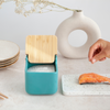 Salero De Cocina  Con Tapa Bambú Square - Teal Mate