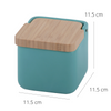 Salero De Cocina  Con Tapa Bambú Square - Teal Mate