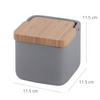 Salero De Cocina  Con Tapa Bambú Square - Gris Mate