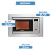 Horno Microondas Integrable Sauber Hms02i 20 Litros Con Grill Inox