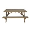 Mesa Picnic De Madera Autoclave 210x160x78cm Para Exterior - Madelea