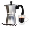 Cafetera Italiana Aluminio 1 Taza Café, Junta Silicona, Válvula Seguridad, Vitrocerámica, Gas Plata  Wecook Paola