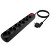 Regleta Con Interruptor Aisens A154-0536/ 6 Tomas De Corriente/ Negro