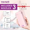 Aquapik Mini, Irrigador Bucal Portátil, Tanque De Agua Retráctil. Irrigador Dental Recargable Para Viajes Y Oficina. Carga Usb, 4 Boquillas, 3 Potencias, Impermeable, Para Toda La Familia (blanco)