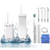 Aquapik Mini, Irrigador Bucal Portátil, Irrigador Dental Recargable Para Viajes Y Oficina. Carga Usb, 4 Boquillas, 3 Potencias, Ipx7 Incluye Cepillo Ultrasónico De Regalo (blanco)