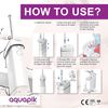 Aquapik Mini, Irrigador Bucal Portátil, Irrigador Dental Recargable Para Viajes Y Oficina. Carga Usb, 4 Boquillas, 3 Potencias, Ipx7 Incluye Cepillo Ultrasónico De Regalo (blanco)