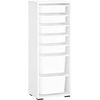 Estantería De Almacenamiento Con Cajones, Organizador Multiuso Blanco 45 X 30 X 121. Kiro