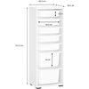 Estantería De Almacenamiento Con Cajones, Organizador Multiuso Blanco 45 X 30 X 121. Kiro