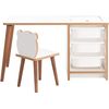 Escritorio Infantil Con Silla Y Cajones, Pupitre Infantil Con Guarda Objetos, Mesa De Juegos Para Niños, Muebles Para Niños Color Blanco Y Madera De 90 X 42 X 51 Cm Soho