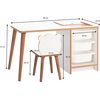 Escritorio Infantil Con Silla Y Cajones, Pupitre Infantil Con Guarda Objetos, Mesa De Juegos Para Niños, Muebles Para Niños Color Blanco Y Madera De 90 X 42 X 51 Cm Soho