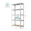 Yoevu Estantería Metálica Acero Galvanizado 180x90x45 Cm 5 Estantes Ajustables