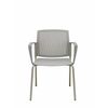 Pack 4 Silla Confidente Sege Pvc Gris, Chasis Gris Con Brazos