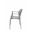 Pack 4 Silla Confidente Sege Pvc Gris, Chasis Gris Con Brazos