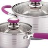 Batería Cocina Set 8 Piezas Vitro Inducción Acero Morado Gridinlux