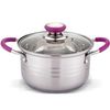 Batería Cocina Set 8 Piezas Vitro Inducción Acero Morado Gridinlux