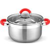 Batería Cocina Set 8 Piezas Vitro Inducción Acero Rojo Gridinlux