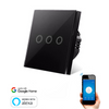 Interruptor Wifi Inteligente Táctil Smartfy Triple Con Neutro Negro Compatible Con Alexa, Google Home, Smart Life Y Tuya