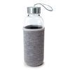 Botella Cristal Funda Neopreno Gris