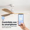 Universalblue Ventilador De Techo De Madera Con Luz Led Y Wifi - Motor Dc Silencioso - Bajo Consumo Alm 6056w