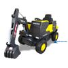 Excavadora Electrica Volvo 12v Con Pala Delantera Amarilla Pekecars - Excavadora Electrica Infantil Para Niños De 1 A 7 Años Con Mando De Control Remoto, Equipo De Sonido, Cinturon De Seguridad 5 Puntos Anclaje, Luces Led