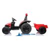 Tractor Electrico Peketrac 9100 12v Con Remolque Rojo Pekecars- Tractor Electrico Infantil Para Niños +1años Con Batería 12v, Con Control Remoto, Luces Led, Equipo De Sonido Asiento Polipiel, Ruedas Antipinchazo