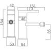 Grifo Monomando De Bidé, Grifería De Baño Cromo De Laten - Serie Liverpool Bdl007-2  - Marca Mice / Imex