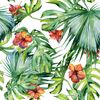 Tejido Autoadhesivo Para Pared Tropical Leaves And Flowers 65x300 Cm