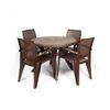 Conjunto Mesa Caribe Redonda  + 4 Sillas Caribe De Resina - Crevicosta. Chocolate