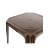 Conjunto Mesa Viana Monoblock  + 4 Sillas Caribe De Resina - Crevicosta. Chocolate