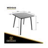 Mesa De Aluminio Cuadrada 80x80x75 Porto  - Crevicosta. Antracita