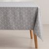 Mantel Antimanchas Rectangular Jacquard Diseño Geométrico Tacto Tela Line Gris 140x180 Cm