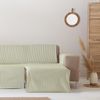 Funda Sofá Chaise Longue 200cm Derecha Liso Algodón Suave Transpirable, Rayas Verde