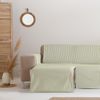 Funda Sofá Chaise Longue 200cm Izquierda Liso Algodón Suave Transpirable, Rayas Verde