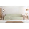 Funda Sofá Chaise Longue 200cm Izquierda Liso Algodón Suave Transpirable, Rayas Verde