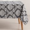 Mantel Antimanchas Rectangular Jacquard Floral Impermeable Tacto Tela 140x100 Cm, Color Antracita - Dama