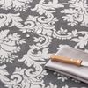 Mantel Antimanchas Rectangular Jacquard Floral Impermeable Tacto Tela 140x100 Cm, Color Antracita - Dama