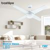 Bastilipo - Mojácar Níquel- 3 Led - Ventilador De Techo Con Luz Led Y Mando A Distancia - Palas De Color Reversibles En Color Haya/nogal