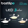 Bastilipo - Estoril Ventilador De Techo Con Luz Mando A Distancia-3 Colores Led-audio Bluetooth-gama Luxury, Blanco, Diametro Total 106 Cm