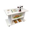 Mesa Con Ruedas De Madera Henor Giro 360º 80 X 40 X 52,5 Cm - Blanco