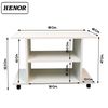 Mesa Con Ruedas De Madera Henor Giro 360º 80 X 40 X 52,5 Cm - Blanco