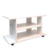 Mesa Auxiliar Con Ruedas De Madera Henor Modelo Pilar. 90 X 40 X 65,5 Cm - Blanco Mate