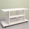 Mesa Auxiliar Con Ruedas De Madera Henor Modelo Pilar. 100 X 40 X 65,5 Cm - Blanco Mate